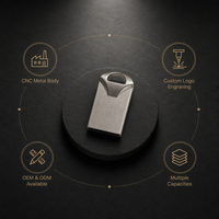 Clé USB en métal de qualité supérieure, gravure personnalisée du logo, clé USB compacte et portable, USB 2.0