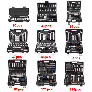Ensemble d'outils à douilles professionnels avec clé à cliquet, tournevis et kit d'embouts dans un coffret en plastique durable <span class=keywords><strong>pour</strong></span> la réparation automobile et l'usage domestique - Product Image 4