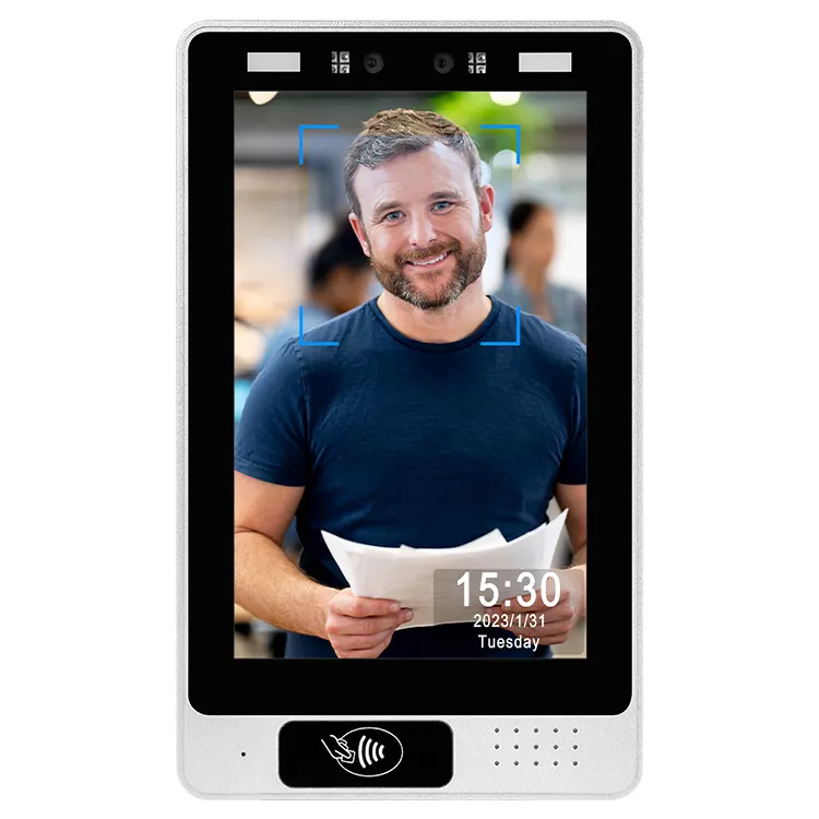 Contrôle d'accès sans fil Portworld Reconnaissance faciale Temps de présence 8 pouces android 11 os écran tactile