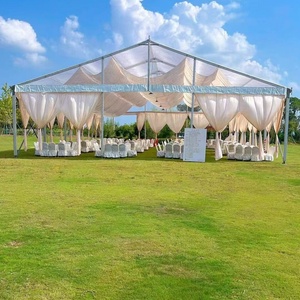 Tentes de réception de luxe transparentes en aluminium avec cadre blanc et couverture en PVC transparent pour événements de <span class=keywords><strong>mariage</strong></span> et fêtes, pour 500 personnes avec chaises - Product Image 6