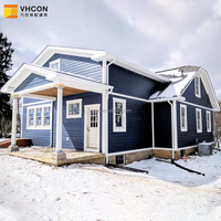 Kit de maison en structure acier moderne de style européen, entièrement en panneaux sandwich en mousse-ciment, villa en acier léger