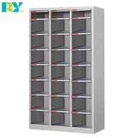 Armoire de classement en acier moderne et réglable avec portes verrouillables et tiroirs de rangement en plastique pour documents et pièces d'outils