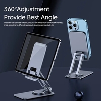 Support de téléphone et tablette de bureau en aluminium, rotatif à 360°, télescopique, antidérapant, pour diffusion en direct – Vente en gros usine, populaire