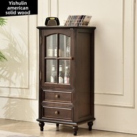 Armoire à vin moderne en bois massif de luxe avec portes vitrées pour salle à manger, salon et petit appartement