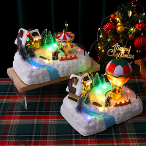 <b>Christmas</b> Gifts LED <b>Music</b> House Santa Claus <b>Christmas</b> Decoration Resin Ornament LED <b>Christmas</b> <b>Music</b> <b>Box</b> - Product Image 1