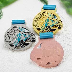 Hot Gold Silver Bronze Plated 3D Enamel Winning Judo Medals Sports Metal Zinc Alloy Personalized Your Own Custom Medals Award - Product Image 5