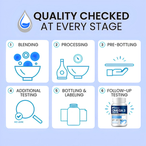 Vente en gros en usine en Chine Capsules molles d'huile de poisson oméga 3 santé du cerveau et du cœur OEM Vegan Omega 3 Capsules molles d'huile de poisson DHA - Product Image 6