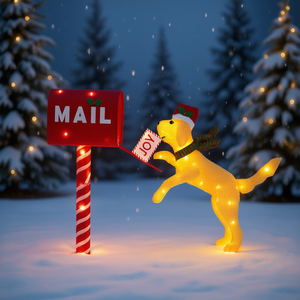 Decoración Navideña para Buzón con Perro, Luces LED de 3.5 Pies, Adorno Festivo para Exteriores - Product Image 2