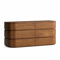 Commode moderne en bois à 6 tiroirs, meuble de rangement, buffet de salon, unité de rangement à tiroirs, meuble