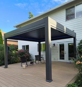 Auvent rétractable électrique à <span class=keywords><strong>ouverture</strong></span> latérale en alliage d'aluminium moderne, finition, isolation thermique, pour <span class=keywords><strong>garage</strong></span>, support d'angle extérieur - Product Image 3