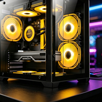 Boîtier PC Gaming en Gros Micro ATX Mid-Tower avec Fenêtre Latérale en Verre Trempé, Châssis de Bureau à Flux d'Air Élevé, OEM