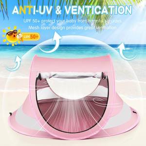 เต็นท์ชายหาดเด็กแบบพกพาขนาดกะทัดรัด สะดวกสบาย ป้องกันรังสียูวี UPF 50+ พร้อมมุ้งกันยุง ของเล่นกีฬา - Product Image 4