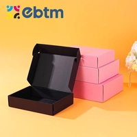 Boîtes d'emballage personnalisées en carton ondulé rigide, impression sur papier noir, pour envoi postal, livraison, emballage avec logo