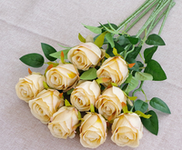 Fleurs artificielles en rose faites à la main, en plastique, réalistes, durables, imperméables, tiges florales pour la décoration de mariage et de la maison