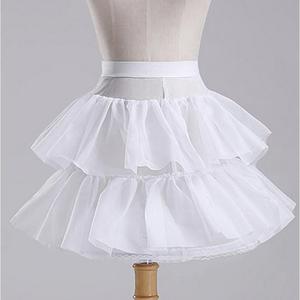 Children's Tulle Petticoat A-Line Skirt For Flower Girls Dresses White 2 Layered Ruffles Summer 2022 - Product Image 1
