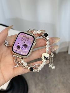 Bracelets de montre intelligente en acier inoxydable de style bijoux de luxe pour femmes Lionorm, remplacement pour <span class=keywords><strong>Apple</strong></span> <span class=keywords><strong>Watch</strong></span> Series 11band 46mm - Product Image 6