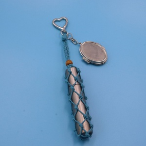 Porte-clés <span class=keywords><strong>vide</strong></span> réglable Cage Design rouge à lèvres sac avec miroir compact porte-clés décor fil de cire filet <span class=keywords><strong>poche</strong></span> brillant à lèvres porte-clés - Product Image 5