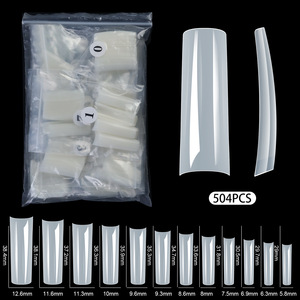 Hot Sale 500pcs/bag False <b>Nails</b> <b>Extension</b> ABS Half Cover Medium Stiletto Coffin Natural Thinner False <b>Nail</b> Tips - Product Image 5