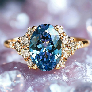 Anello Elegante con Design a Fiocco di Neve Blu per Donne - Product Image 3