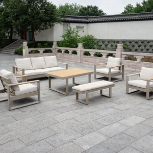 Ensemble de canapés de patio en aluminium pour jardins, cours arrière et patios, résistant aux intempéries, 7 pièces, canapé d'extérieur, assemblage facile requis - Product Image 2