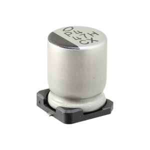 Condensateur SMD original à montage en surface UCX1H470MCL1GS, aluminium, 47 µF, 20 %, 50 V - Product Image 1