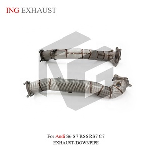 ING Downpipe en acier inoxydable thermosoudé pour <span class=keywords><strong>Audi</strong></span> <span class=keywords><strong>S6</strong></span>/S7/RS6/RS7 C7 – Pièces d'échappement haute performance à flux élevé – Vente en gros - Product Image 5