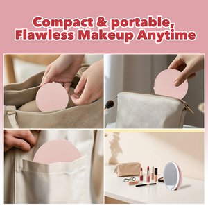 Có thể sạc lại Dimmable HD LED trang điểm gương-pu bìa có thể gập lại thiết kế nhỏ gọn 2X Độ phóng đại xách tay du lịch gương - Product Image 5