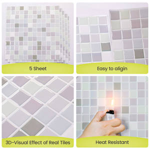 Papel Tapiz de Mosaico 3D Removible, Autoadhesivo, Moderno, Impermeable para Baño, Película DIY - Product Image 4