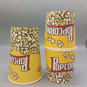 ถังป๊อปคอร์นราคาส่ง ถ้วยกระดาษใส่อาหาร ถังเครื่องดื่มพลาสติกแบบใช้ซ้ำได้พร้อมฝาปิด - Product Image 2