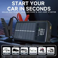 Alimentation d'urgence multifonctionnelle pour voiture 12000mAh, démarreur de batterie, batterie externe solaire, charge sans fil, pompe à air pour camion/moto