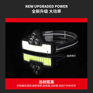 Headlamp 3xpe Led Rechargeable 2000 Mah Adjustable Headband High Brightness Outdoor Running Cycling Light - Product Image 5