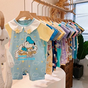 Abbigliamento estivo Casual per neonati in cotone per neonati e bambini piccoli con Design Jacquard a maniche corte sottile - Product Image 3