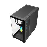 Boîtier de PC de jeu panoramique MicroATX Mid Tower avec vue à 270 degrés, verre trempé, alliage d'aluminium, prend en charge le refroidissement par eau de 360 mm, 420 mm