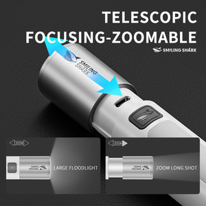 Smiling Shark <b>Flashlight</b> XPE LED <b>Rechargeable</b> Outdoor Torch USB Charging - Product Image 2