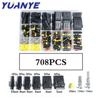 Kit de connecteurs électriques étanches 1-6 broches IP68 12A pour camions, voitures et quads, 352/708 pièces, pour bornes de câblage