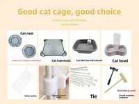 Cage à chat de luxe moderne en fer massif, style manoir, extra-large, à trois niveaux, pour usage domestique, avec bac à litière, pour salon