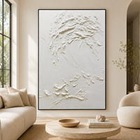 Art original de haute qualité, peinture à l'huile abstraite moderne de couleur blanche, texture 3D, grande taille, pour hôtels, salon