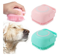 Brosse de bain pour animaux de compagnie, brosse de douche pour chiens et chats, exfoliant en silicone, cartouche de bulles de douche intégrée, produits de nettoyage pour animaux de compagnie OEM, durables