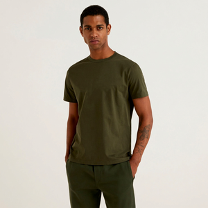 Camisetas de Manga Corta para Hombre, Estilo Urbano, Corte Regular, Cuello Redondo, Transpirables, de Secado Rápido, Diseño Liso, Poliéster/Algodón, 300g - Product Image 1