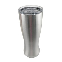 Mug isotherme en acier inoxydable de 20 oz en forme de vase, à double paroi, avec couvercle écologique, pour vin et bière, maintien thermique de 6 à 12 heures