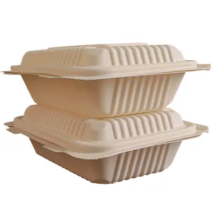 पर्यावरण के अनुकूल डिस्पोजेबल दोपहर के भोजन के बक्से मांस चावल Biodegradable खाद्य पैकेजिंग के लिए थोक सस्ते कीमत Takeaway खाद्य कंटेनर