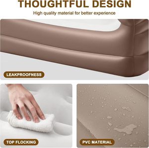 Automatic <b>Inflatable</b> <b>Sofa</b> with Built-in Air Pump Flocked & PVC Material Portable <b>for</b> <b>Camping</b> Outdoor Relaxation Music Festivals - Product Image 2
