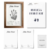 Kit de Huellas de Manos y Pies de Bebé en Papel Ecológico sin Tinta, Tarjetas de Hitos, Libro de Recuerdos para Recién Nacidos, Almohadilla de Tinta para Huellas de Bebé