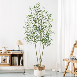 Para Amazon grandes árboles artificiales decorativos de interior nórdico plantas verdes en maceta de Oliva de moda plantas de plástico al por mayor plantas falsas - Product Image 3