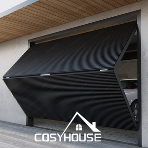 Fournisseur chinois de premier plan, porte de <span class=keywords><strong>garage</strong></span> pliante à lattes noires, porte de <span class=keywords><strong>garage</strong></span> résidentielle de luxe pour villas et maisons haut de gamme - Product Image 1