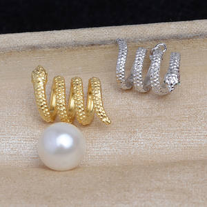 Pendentif en forme de serpent lisse avec base creuse, accessoire de bricolage pour bijoux, argent S925 avec base en perle 5792 pour perles de zodiaque - Product Image 4