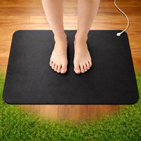 Tapis de mise à la terre en cuir PU noir lisse, tapis conducteur antistatique uni pour bureau, usage domestique, fourniture directe d'usine