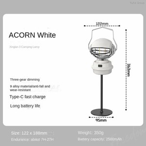 Lámpara LED de Camping Portátil, Recargable, de Aleación de Aluminio, Impermeable IP66, con Atenuación Continua y Pantalla Giratoria, 50000 Horas de Duración - Product Image 6