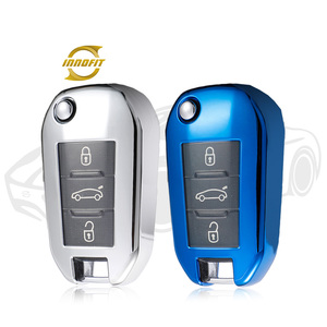 Innofit PUB1 chìa khóa xe Bìa Shell TPU nút trong suốt cho PEUGEOT 508 dongfeng <span class=keywords><strong>Citroen</strong></span> SEGA C4 gấp trường hợp quan trọng phổ - Product Image 1