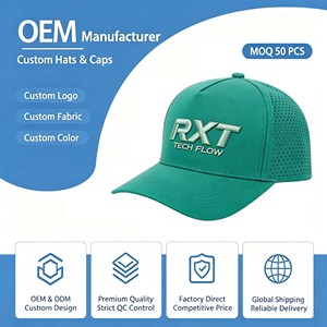 OEM Custom High Quality Sporty Outdoor 7-Panel <b>Waterproof</b> Breathable Perforated Flat Bill <b>Hat</b> with Logo Customization - Product Image 1